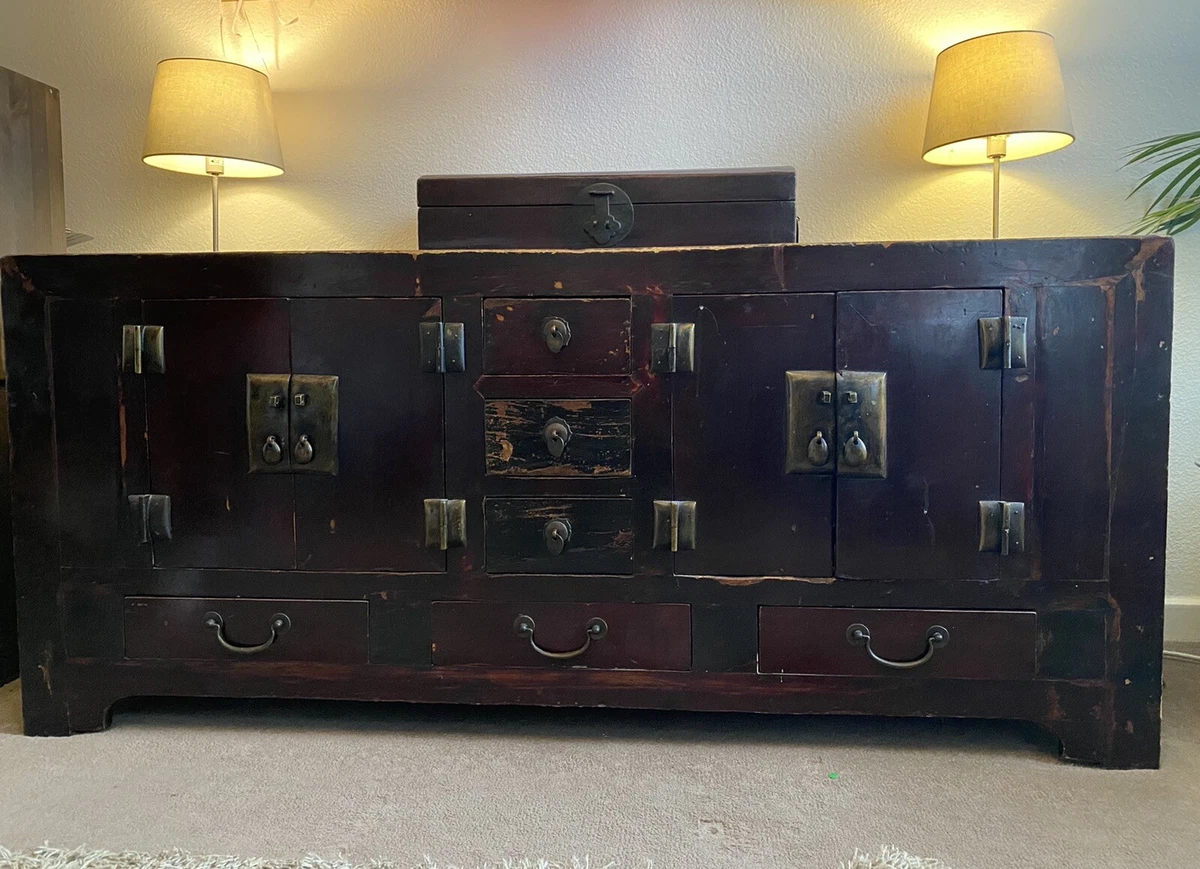 Dark wood shop china cabinet