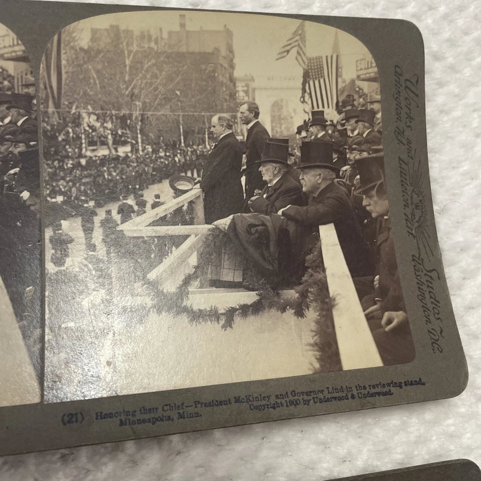 2 винтажные стереокарты издателя Underwood (США-Президенты) - Изображение 3 из 3