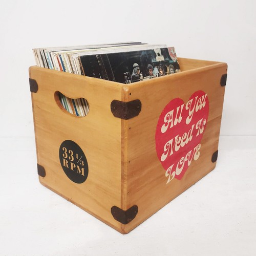 Retro Record Box 12" Vintage Wooden Handcrafted Album Crate For LP Vinyl Record - Picture 29 of 51