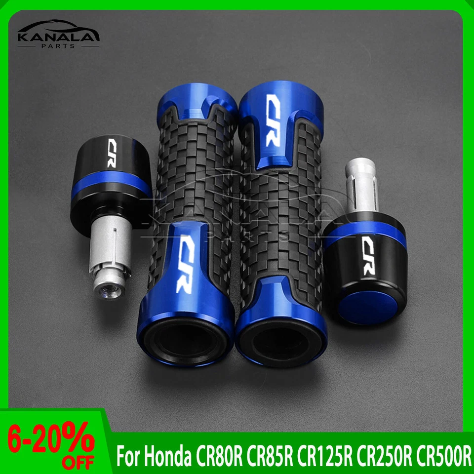 For Honda CR80R CR85R CR125R CR250R CR500R 7/8'' CNC Handlebar Hand Grips - Image 2 of 4