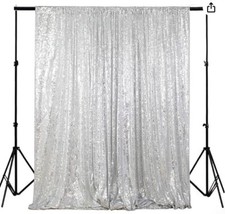 PHOTOBOOTH Background Best Choice-4FTx7FT-Silver-Sequin backdrops, Sequin Fabric