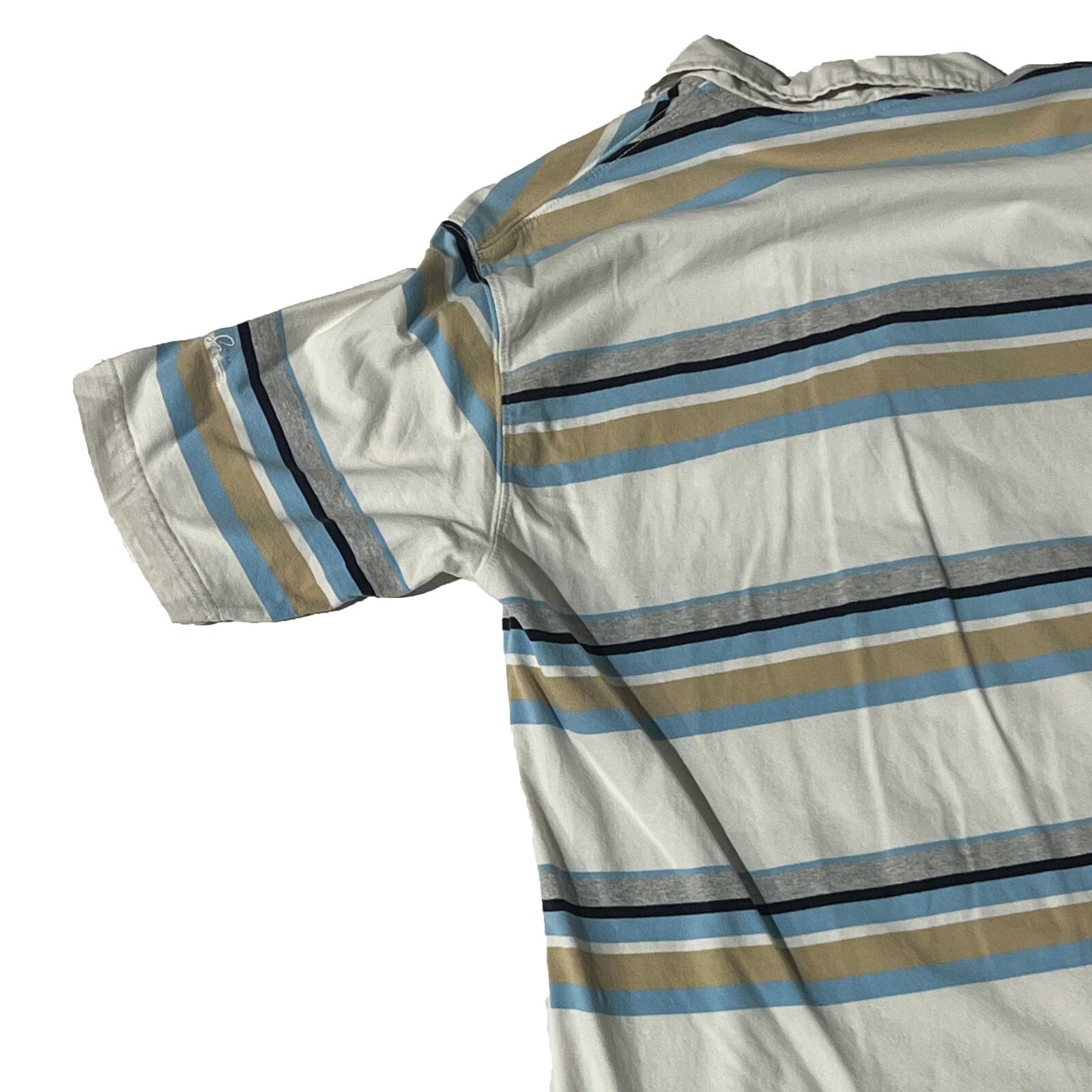 PHYS SCi Men White Striped Collared Button Up Pol… - image 4