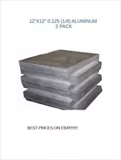 1/8" .125 Aluminum Sheet Plate 12" x 12" (2-PACK)  5052 "BEST PRICE ON EBAY"!!