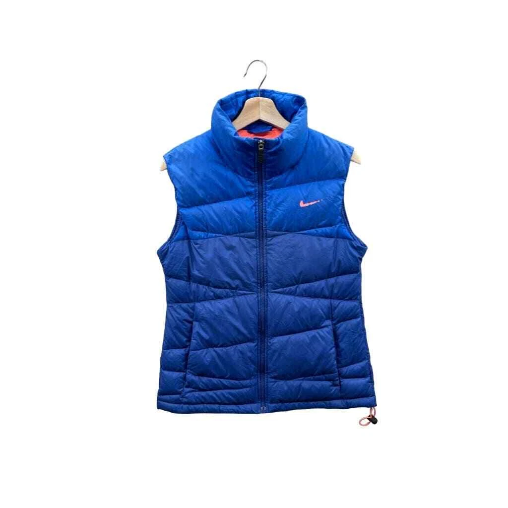 Nike Sportswear Two-Tone Blue Down Puffer Vest Size Medium Athletic Outdoor