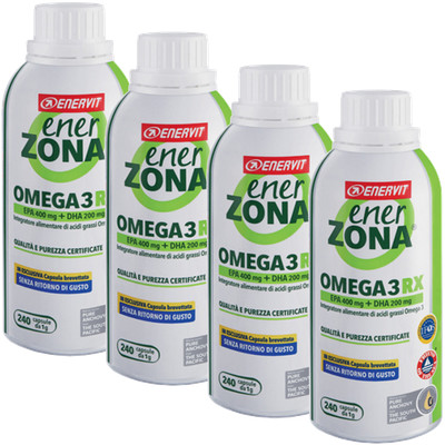 Enervit Enerzona Omega 3 Rx 4 Flaconi da 240 cps 1 Gr Senza Ritorno di  Gusto | eBay