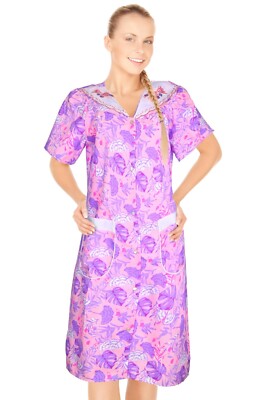 JEFFRICO House Dresses for Women with Pockets Lightweight Dusters Housecoat 2013