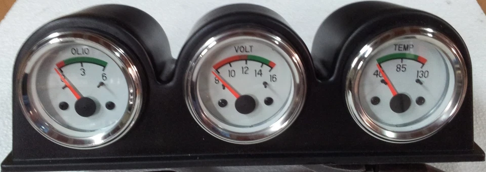 CONJUNTO DE RELOJES: MANOMETRO, VOLTIMETRO Y TERMOMETRO CON SOPORTE - Imagen 3 de 4