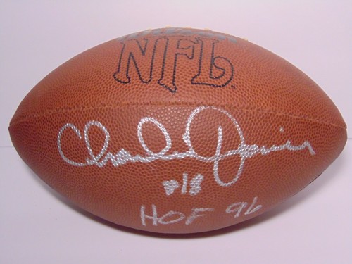 CHARLIE JOINER SIGNED AUTOGRAPHED NFL FOOTBALL & COA SAN DIEGO CHARGERS HOF 1996 - Picture 5 of 12