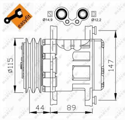 NRF 32207 Compressor, air conditioning for FIAT