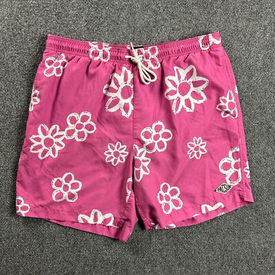 Pacsun Swim Trunks Mens Large Pink Mesh Lined Shorts Floral