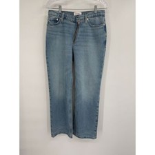 Frame Le Jane Angled Zip Crop Relaxed Straight Leg Jeans Sz 26