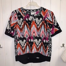 vero moda bluse gr. XS 34 tunika bunt pink rot weiß schwarz business