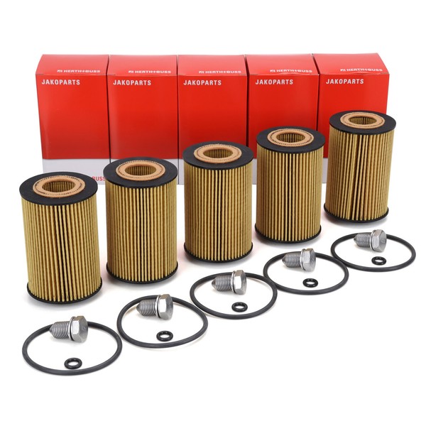 5X Herth+Buss ÖLfilter + Schraube FüR VW Golf 7 Passat Tiguan Touran 1.6/2.0 TDI-image