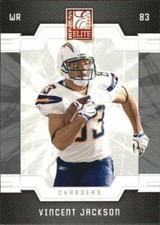 Vincent Jackson 2009 Donruss Elite Chargers Football Card #82 Pro Bowl UNC Bears