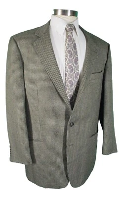 Ermenegildo Zegna Soft Mens Brown Houndstooth 2 Btn Mohair Tweed Blazer 46L