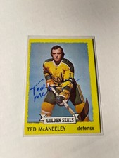 California Golden Seals TED MCANEELEY Signed Card