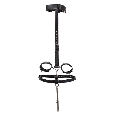 Handcuffs Hook Adjustable Leather Metal Flirt Collar Mouth Plug Hook Binding Kit - Picture 5 of 17