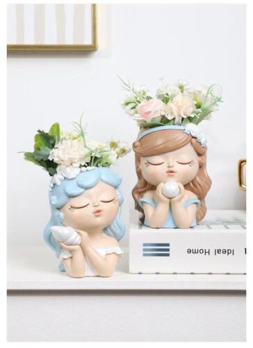 Flower Girl Pot Fairy Garden Ornament Resin Succulents Plants Small Art Figurine - Picture 13 of 28
