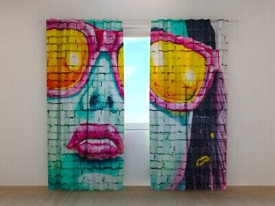 Details about   Photo Curtain Printed Wall Street Art graffiti image Wellmira Made to Measure 