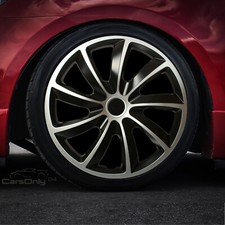 Radkappen 1 Satz 14 Zoll Silver Black Quad Bicolor Radzierblenden 4 Stück