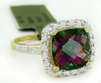 LAB CREATED Cts MYSTIC TOPAZ GENUINE DIAMOND