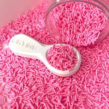 FAKE Bright Pink Short Polymer Clay Sprinkle NOT EDIBLE   D28-33