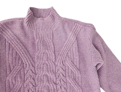 Simply Vera Women's Large Vera Wang Lavender Sweater Mock Neck Long Sleeves Soft