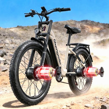 26'' Fat Tire Adults Electric Bike 2000W Dual Motor E-Bike 48V 17.5AH Off-Road