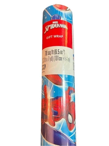 Marvel Spider-Man Wrapping Paper Roll Gift Holiday 70 Sq Ft NEW Spiderman - Image 3 of 4