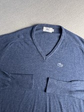 Izod Lacoste Sweater Men  s XL V Neck Blue Acrylic Vintage Preppy Soft