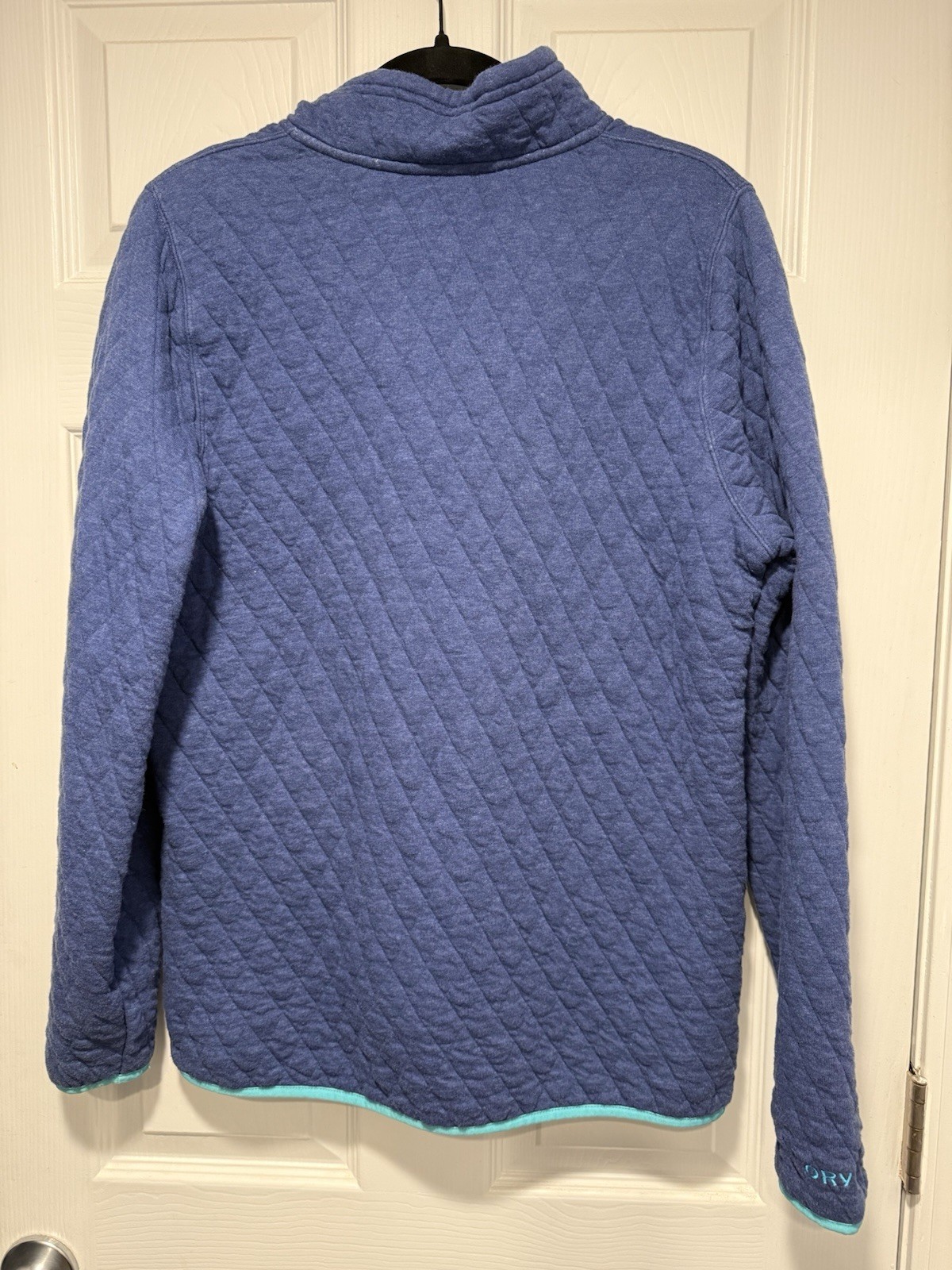 Blue Orvis Quilted Quarter Button Pullover Women'… - image 4