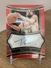 TRAE YOUNG AUTO 01/99 BOOKEND 2024-25 Panini Select #SIG-TRA Red Prizm Hawks