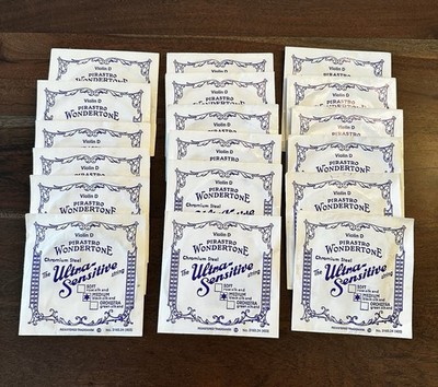 Pirastro Wondertone 4/4 Violin D Strings Medium Steel Lot of 18 New old stock