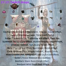 Path of Exile 2 Twitch drops:  All 21/21 Items available at present-Fast Deliver