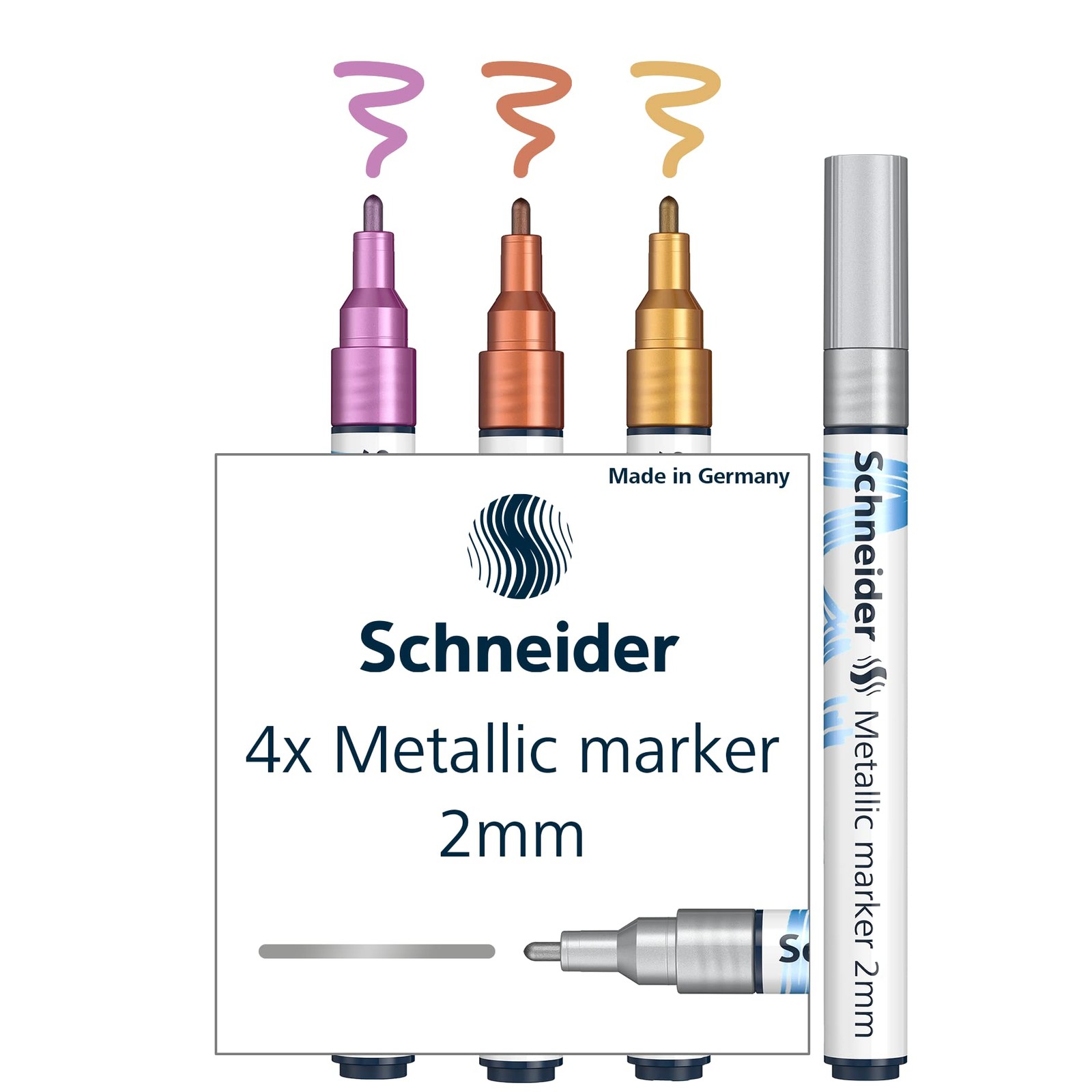 Schneider Paint-It 011 Metallic Marker 2mm Set 1-4 Assorted Colours 5590₽