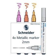 Schneider Paint-It 011 Metallic Marker 2mm Set 1-4 Assorted Colours