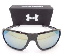New Men's Under Armour Recon Gloss Black Green Cobalt Sunglasses