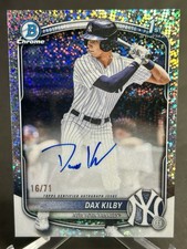 2025 Bowman Draft Chrome 1st Auto Dax Kilby Sparkle Refractor /71 Yankees CPA-DK