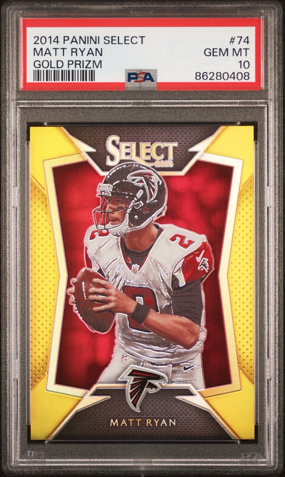 2014 Panini Select Matt Ryan True Gold Prizm /10 PSA 10 #74 Falcons Rare SSP