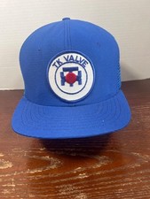 Vintage TK Valve Blue Snapback Trucker Hat Made In USA X3