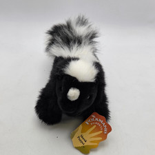 Folkmanis Skunk Hand Puppet Black White Workable Mouth Plush Toy Collectible