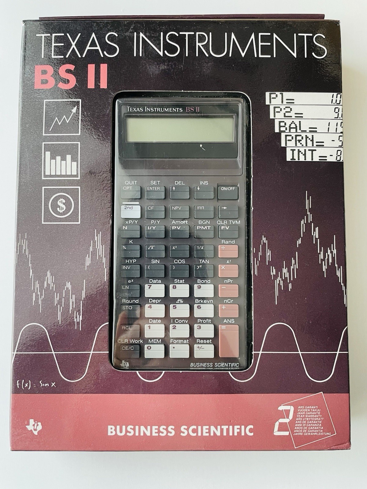 Calculatrice TI BA II Plus 2 avec calcul de flux de trésorerie et TVM