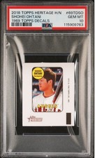 2018 Topps Heritage H/N 1969 Topps Decal #69TDSO SHOHEI OHTANI PSA 10 RC POP 2