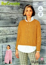 Women's Tunic Sweater Snood Knitting Pattern Stylecraft ReCreate DK no.9861NEW