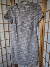 NWT CALVIN KLEIN MULTICOLOR STRETCH SHORT SLEEVE TWEED STYLE MINI DRESS SIZE 8