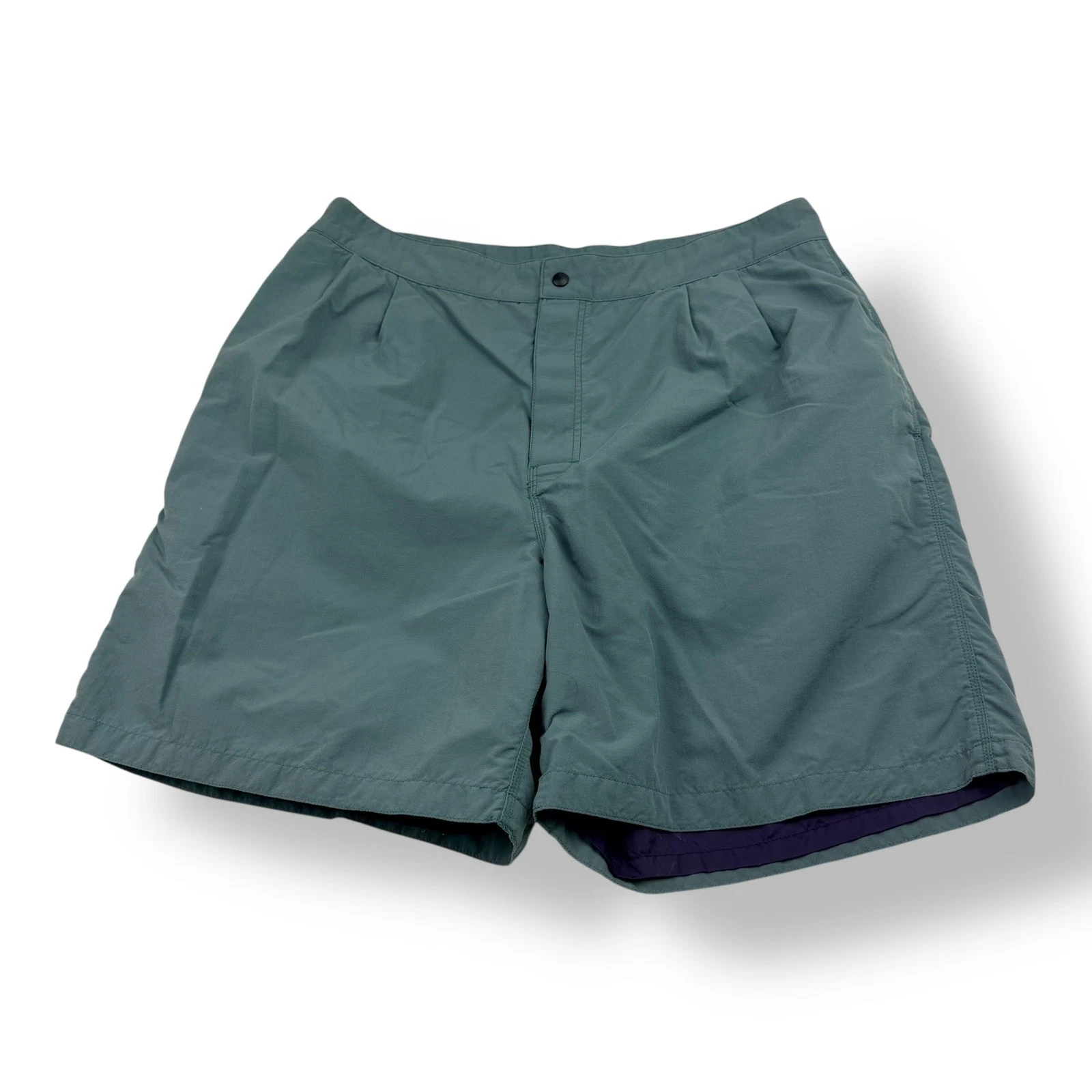 Patagonia Vintage Mens Nylon Shorts Teal Blue Green 34x6 Gorpcore Hiking 51884