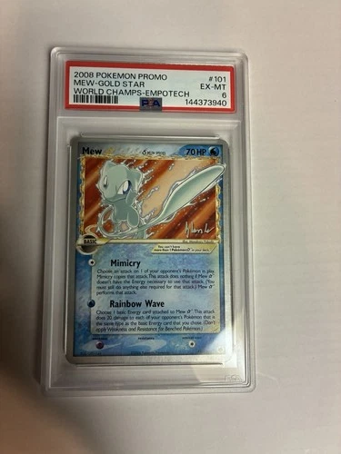 Pokemon Mew 2008 World Championships Non-Holo Gold Star Delta Species PSA 6