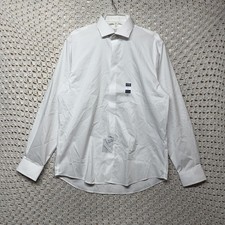 Jos A Bank Slim Fit Dress Shirt Mens Sz 16.5 34/35 White Long Sleeve Button Up