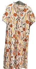 THML dress Medium Cream Floral Maxi Cotton EUC