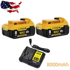 Pair 20V 20 Volt Max XR 8.0Ah Lithium Ion Battery DCB200 DCB206 For DeWalt New